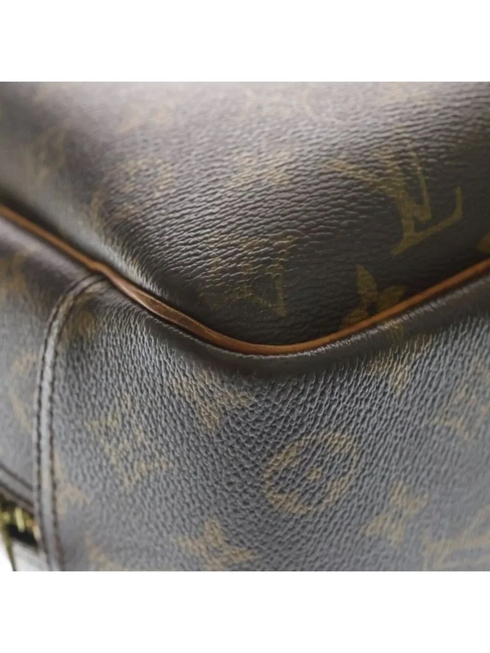 Louis Vuitton Monogram Deauville Leather Handbag Brown